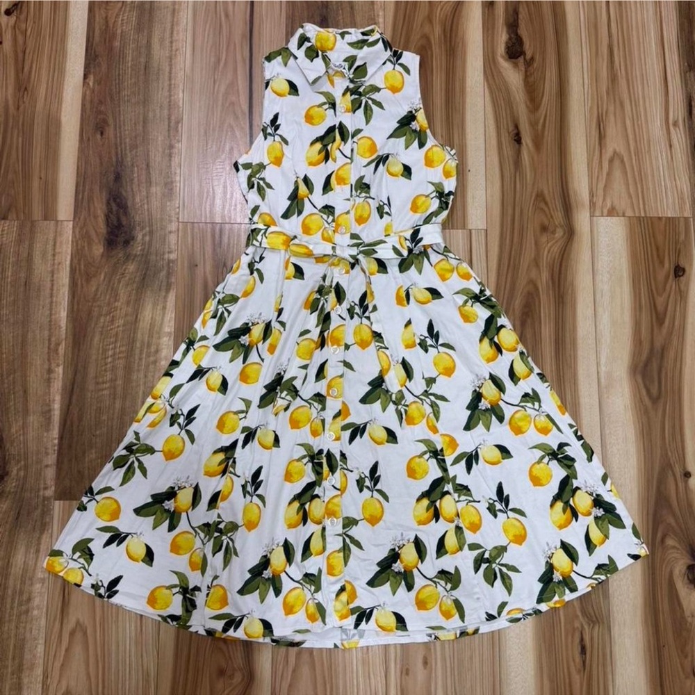 Chetta B Lemon Patterned Dress